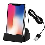 BOULESENM USB C Ladestation mit 1m Kabel, Schwarz Dockingstation, Typ C Dockingstation Ladestation mit Galaxy Huawei Mate Xiaomi und weiteren USB-C-Geräten