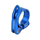 HEMODIAN Sattelklemme Legierung MTB BMX Bike Sattelstütze Clamp QR 28.6/30.2/31.8/34,9mm Aluminium Quick Release Mountain Road Fixed Gear Fahrrad Sitz Rohr Schnellspanner SattelstüTze(34.9mm Blue)