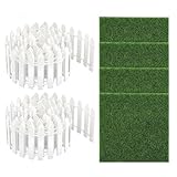 Miniatur,90 cm Spielzeug| Weiße Holzoptik Mit 4 Kunstrasenstücken Für Innen Außen Haus Kinder