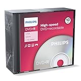 Philips DVD+R Rohlinge High-Speed (4.7 GB /120 Minuten Video, 1-16x Speed, 10er Slim Case)