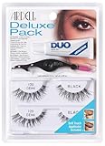 ARDELL Deluxe Pack - Style 120, 2 x Paar Echthaarwimpern mit Duo Wimpernkleber und Applikator zum Anbringen der künstlichen Wimpern, für Fake Lashes, 26 gr.