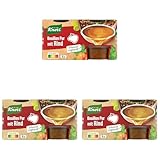 Knorr Bouillon Pur mit Rind leckere Rinderbrühe mit vollem Geschmack 6x 28 g (Packung mit 3)
