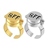 EIYVPRA 2 Stück Beste Freunde für Immer Ringe, freundschaftsringe, Einstellbar Offene Kappe Ring, Süßes BFF Ring, Freundschaftsring, Schmuckgeschenke für Frauen Mädchen