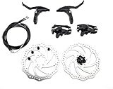 Azatemgo 160 mm Fahrrad-Scheibenbremsen-Set, Bremssattel vorne und hinten, Bremsscheiben-Set, Bremsgriffe, Bremskabel, Bremshebel, Kabelsatz