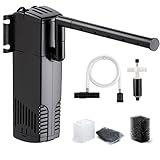 NICREW Aquarium Innenfilter, Einstellbarer Durchfluss Aquarienfilter mit Wasserpumpe für Aquarium von bis 150L, Leise, 10 W