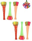 TPZORJX 222 Stück Bunte Selbstschließend Wasserbomben,Wasserballons Set,Schnell Befüllbarer Wasserbombens mit 2 Wasser Einspritzdüse für Jungen Mädchen Wasserspiele Sommer Pool Party Strände