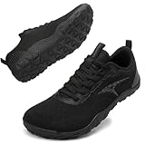 ASHION Turnschuhe Herren Laufschuhe Sportschuhe Sneaker Herren Straßenlaufschuhe Outdoor Traillaufschuhe Barfußschuhe, Schwarz, 44 EU