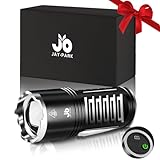 JAY-PARK Taschenlampe LED Aufladbar 1000000 Lumen mit 10800-mAh-Akku und LCD-Batteriestandsanzeige, Extrem Hell, 5 Lichtmodi, Zoombar, Starke, IPX7 Wasserdich Taschenlampen für Camping, Wandern