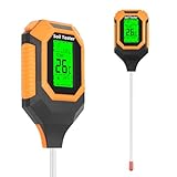 YAMRON Caewous ph messgerät Erde, 4-in-1 Digital Plant bodenmessgerät with PH Value/Temperature/Feuchtigkeit/Licht für Gartenarbeit, Farm, Rasen, Landwirtschaft und Outdoor-Pflanzen