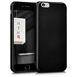 kwmobile Case kompatibel mit Apple iPhone 6 / 6S Hülle - Schutzhülle aus Silikon metallisch schimmernd - Handyhülle Metallic Schwarz