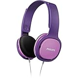 Philips SHK2000PK/00 Over Ear Kinder Kopfhörer, Farbige LED-Leuchten, 85dB Lautstärkebegrenzung, Geräuschisolierendes, mit weichen Ohrpolstern, Ergonomisches Stirnband (Rosa)