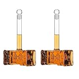 Lustige Whiskyflaschenskulptur – 400 ml Dekanter mit luftdichtem Verschluss, einzigartiges Sammlerstück, ideales Likörglas für Bourbon, Tequila und Wein (1 Stück)