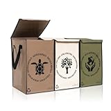 Shiva Green Mulltrennsystem 3fach - Recycling System - Altglas Sammelbehälter - Leergut Sammelbehälter - Altpapier Sammler - aus Plastik und Glas mit Deckel (Mere)