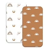 Soarwg Kids Spannbettlaken Kinderwagen Bettlaken Spannbettlaken für Babybett 2 Pack 80x40 cm Oeko-Tex Zertifiziert Stubenwagen Bezug Kinderwagen Matratzenschoner Matratzenbezug für Neugeborenes