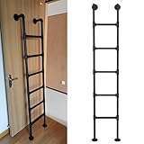 Dachbodenleiter zur Wandmontage, Metall, Eisen, Feuerleiter, für Wohnheim, Bibliothek, Lager, Deck, Wohnmobil, Boot – 150 kg Tragkraft