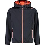 CMP Unisex Kinder Leichte Softshelljacke für Kinder mit Fester Kapuze Jacke Kokon-Mantel, Anthrazit, 176