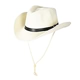FakeFace Herren Damen Cowboyhut Westernhut Panamahüte Sonnenhut Strohhut Piraten-Hut Modehut Sonnenschutz Cowgirl Cowboy Hut Hüte für Erwachsene