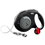flexi® Select Gurt 7 m schwarz, zwischen 0-7 m einstellbare Roll-Leine für Hunde bis 25 kg