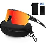 LOYEBOHU Schnelle Brille Rave, Sonnenbrille Fahrradbrille Herren Damen, UV400 Schutzbrille für Outdooraktivitäten Wie Radfahren Ski Fischen Laufen (Orange)
