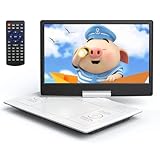 YOTON 16,9' Tragbarer DVD-Player mit 14,1' HD-Schwenkbildschirm für das Auto, 4-6 Stunden Wiedergabedauer mit Akku, intelligente Speicherwiedergabe, USB/SD-Unterstützung (Weiß)