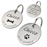 WIENS3D Hundemarke mit Gravur - Personalisiert mit Name - 23mm / 30mm Namensschild für Halsband - Dog Tag - Anhänger Marke für Hunde - mit Symbolauswahl - Tiermarke für Hunde, Katzen & Welpen (30 mm)