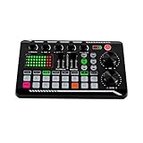 Multifunktionaler Audio mixer F998 Soundkarte Live-Soundkarte DJ Konsole Soundboard Audio Mischpult für PC for Live Streaming Recording