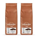 by Amazon Espresso Crema Röstkaffee Ganze Bohnen, 1kg (2 Packs of 500g), Rainforest Alliance-Zertifizierung