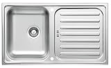 Respekta Riverside Edelstahl Spülbecken / 1 Becken Einbauspüle in ‎86 x 50 cm / Edelstahlspüle mit Abtropffläche geeignet für Unterschränke ab 50 cm Breite