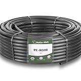 HaGa PE-Rohr schwarz - 16mm x 1mm in 10m Länge - für Bewässerungssysteme im Garten – Wasserleitung aus Kunststoff für Sprinklersystem & automatische Bewässerung