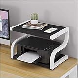 2-stöckiger Desktop-Druckerständer mit Ablagefach, strapazierfähig, modern für Büro und Zuhause