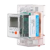 Hyuduo Einphasen-Energiezähler, 2P-DIN-Schienen-Strommonitor mit Hintergrundbeleuchtetem LCD-Display für den Gewerblichen Heimgebrauch 230 V 50 Hz 5 (80) A