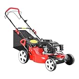 KEESUNG Rasenmäher Benzin, 4 Takt Rasenmäher mit Radantrieb 140CC Vier-Takt-Einzylinder-Benzinmotor Mulchmäher mit Auffangbehälters