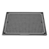 Oreilet Katzenstreu-Matte, Doppellagige Streu-Auffangmatte für Katzentoilette, Leicht zu Reinigende, rutschfeste Katzenstreu-Matte mit Filter Kleine ältere Katzen, 41 X 28 X 2 cm (dunkelgrau)