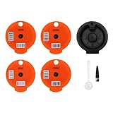 Riuulity Wiederverwendbare Kaffeekapsel, Nachfüllbare Kaffeefiltertasse mit 4 Orangendeckel, Pinsel und Löffel für Kaffeemaschinen, Hitzeblauter Proof, Sogar Verteilung