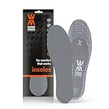 Einlegesohlen für Männer und Frauen Grey Fresh Pro von Worker Walker 1 Paar dicke Schuheinlagen für Arbeitsschuhe und Stiefel Perforierte und parfümierte Schuh Einlagen - 36 EUR- 46 EUR
