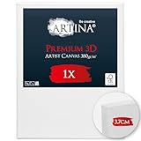 Artina 3D Leinwand 80x100 cm – Bespannt auf stabilem FSC® Keilrahmen, verzugsfrei, 3-fach weiß vorgrundiert, Premium Qualität, 100% Baumwolle, 380 g/m² – Künstlerbedarf