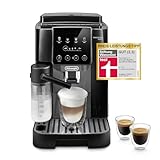De'Longhi Magnifica Start ECAM222.60.BG, Kaffeevollautomat mit LatteCrema-Milchsystem für Automatischen Cappuccino, 4-Direktwahl-Tasten, Soft-Touch-Bedienfeld, 'x2'-Funktion, 1450W, Schwarz/Grau