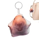 Generisch Plüsch Hamster Schlüsselanhänger,Tier Motiv Anhänger - Lustiges Design Taschenanhänger Mit Kreativem Motiv, Abnehmbare Deko Für Rucksack Und Tasche, Accessoire Für Kinder Und Jugendliche