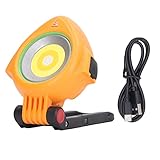 Wisecoco Magnetische Arbeitsleuchte, 700 Lm Wiederaufladbare Tragbare COB-LED-Arbeitsleuchte Mit Magnetfuß Und Aufhängehaken Für Die Wartung von Autos(Orange)