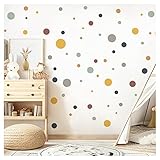 Little Deco Wandsticker Punkte Set 172 Stück Wandtattoo Klebepunkte Polka Dots Kinderzimmer selbstklebend Wandaufkleber Kreise blau gelb Mint DL983