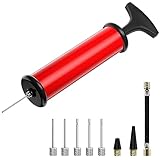 Ballpumpe mit 5 Nadeln, 2 Düsen und 1 Schlauch, Aufblasbares Push-Pull-System, Handpumpe für Fußball, Rugbyball, Volleyball, Basketball, Handball und andere aufblasbare Bälle