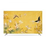 HSTANGKY TV Abdeckung TV Staubschutzhüllen Atmungsaktive Weiche Stoffschutzhülle Universal Displayschutzfolie Für LED/LCD Fernseher Für Schlafzimmer Und Wohnzimmer-Gold1||70inch