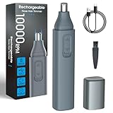 Nasenhaartrimmer Herren Nasenhaarschneider Ohrhaarschneider für Männer und Frauen, Doppelseitigen Edelstahlklingen, USB Type C aufladbar für einfache Reinigung, Reisefreundlich