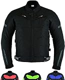 TEXPEED Motorradjacke herren mit protektoren - Motorrad Biker Wasserdicht Jacke Mit Rüstung (EN 1621-1) Schwarz - L