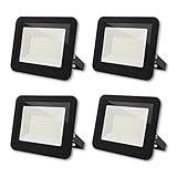 DA LIGHT 50W LED Strahler Außen & Innen, 6000K Kaltweiß 4500lm Außenleuchte Superhell, LED Fluter Außenstrahler Flutlicht IP65, LED Scheinwerfer 230V für Garten, Garage, Sportplatz (4 Stück)
