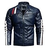 Herren Herbst Und Winter Reißverschluss Stehkragen ets Casual Warm Mantel, dunkelblau, M