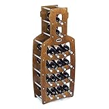 Weinregal aus Holz für Weinregal und Regal, elegant, für lange Lebensdauer (18 Flaschen MOD Flaschen, Noce) 50 x 25 x 120 cm