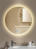 Bellanny Badspiegel LED Spiegel mit Beleuchtung 60cm | Wandspiegel Badezimmerspiegel Kosmetikspiegel | Schminkspiegel mit Touch-Schalter, 3 Lichtfarben, Dimmbar, Antibeschlag,IP44, Horizontal/vertikal