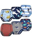 Flyish Packung mit 6 Baby Trainingshosen Töpfchen Unterwäsche Kleinkinder Windelhosen Toilettentraining Unterwäsche Entzückende Tiermuster Trainingshose Jungen 4 Jahre