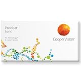 Proclear Toric, torische Monatslinsen weich, 6 Stück / BC 8.8 mm / DIA 14.4 / CYL -0,75 / Achse 180 / -04,00 Dioptrien